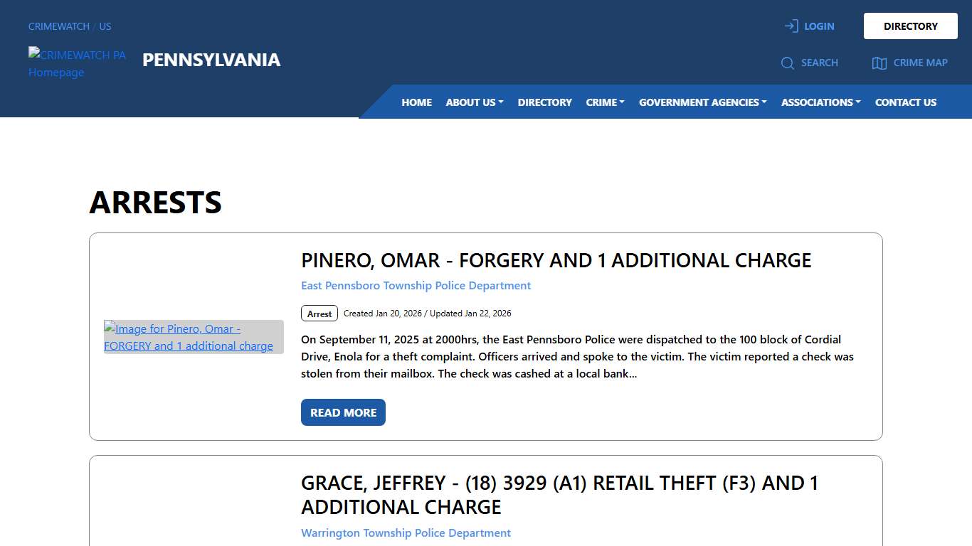 Pennsylvania Arrests CRIMEWATCH